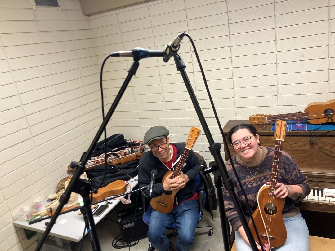 Zoë Ward and Char sitting together