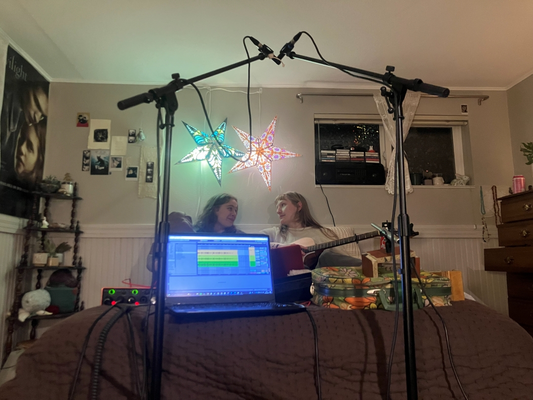 Zoë Ward and Char sitting together